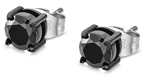 Lotus Style Ocelové náušnice s černými zirkony LS2167-4/2