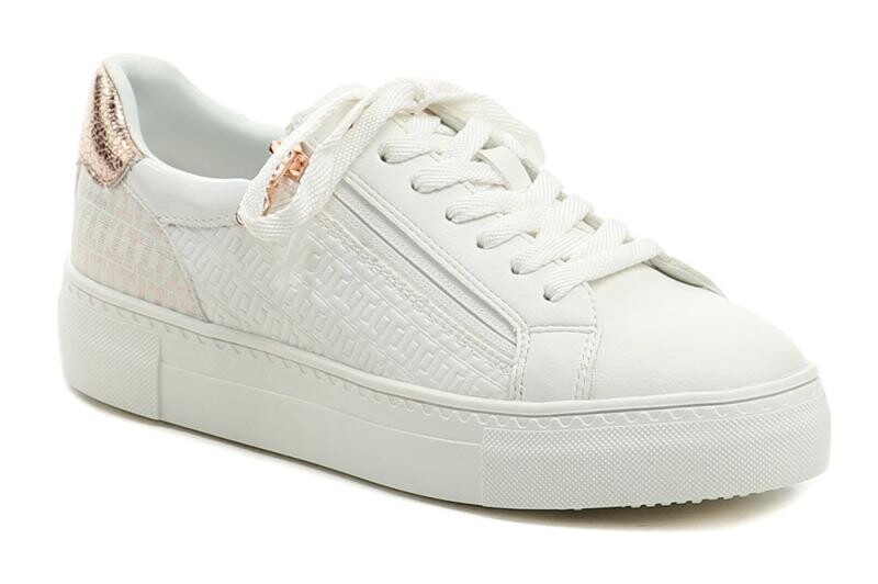 Tamaris 1-23736-42 bílé dámské polobotky se zlatorůžovým prvkem