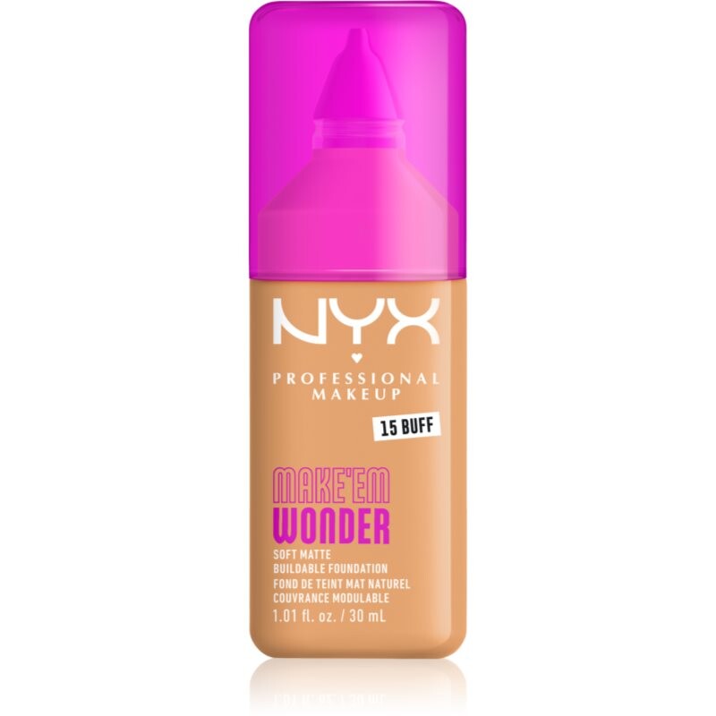 NYX Professional Makeup Make ‘Em Wonder lehký matující make-up odstín 15 Buff 30 ml