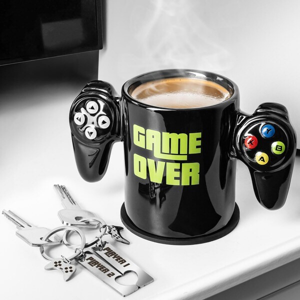 Dárková sada pro hráče (hrnek, podložka pod hrnek, klíčenky)