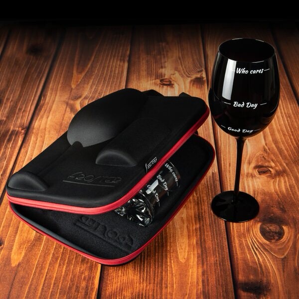 Pouzdro se sklenicí na whisky a na víno diVinto Who Cares Black