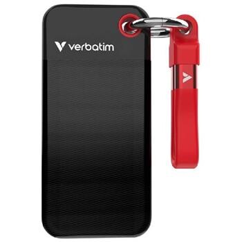 Verbatim Pocket SSD 1TB, USB 3.2 Gen 2, externí SSD, černá/červená