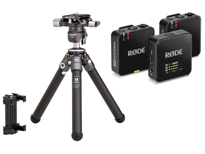Benro TablePod Tripod kit + RODE bezdrátový set Wireless GO Gen 3 Black