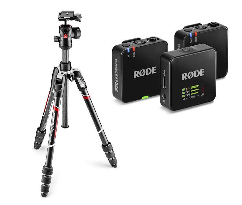 Manfrotto Befree Advanced Carbon MKBFRTC4-BH + RODE bezdrátový set Wireless GO Gen 3 Black