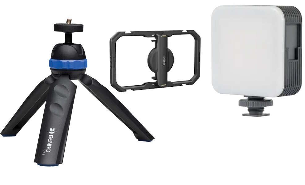 Benro PP1 Mini stativ + SmallRig Universal Quick Release Cage for Mobile Phone 4299