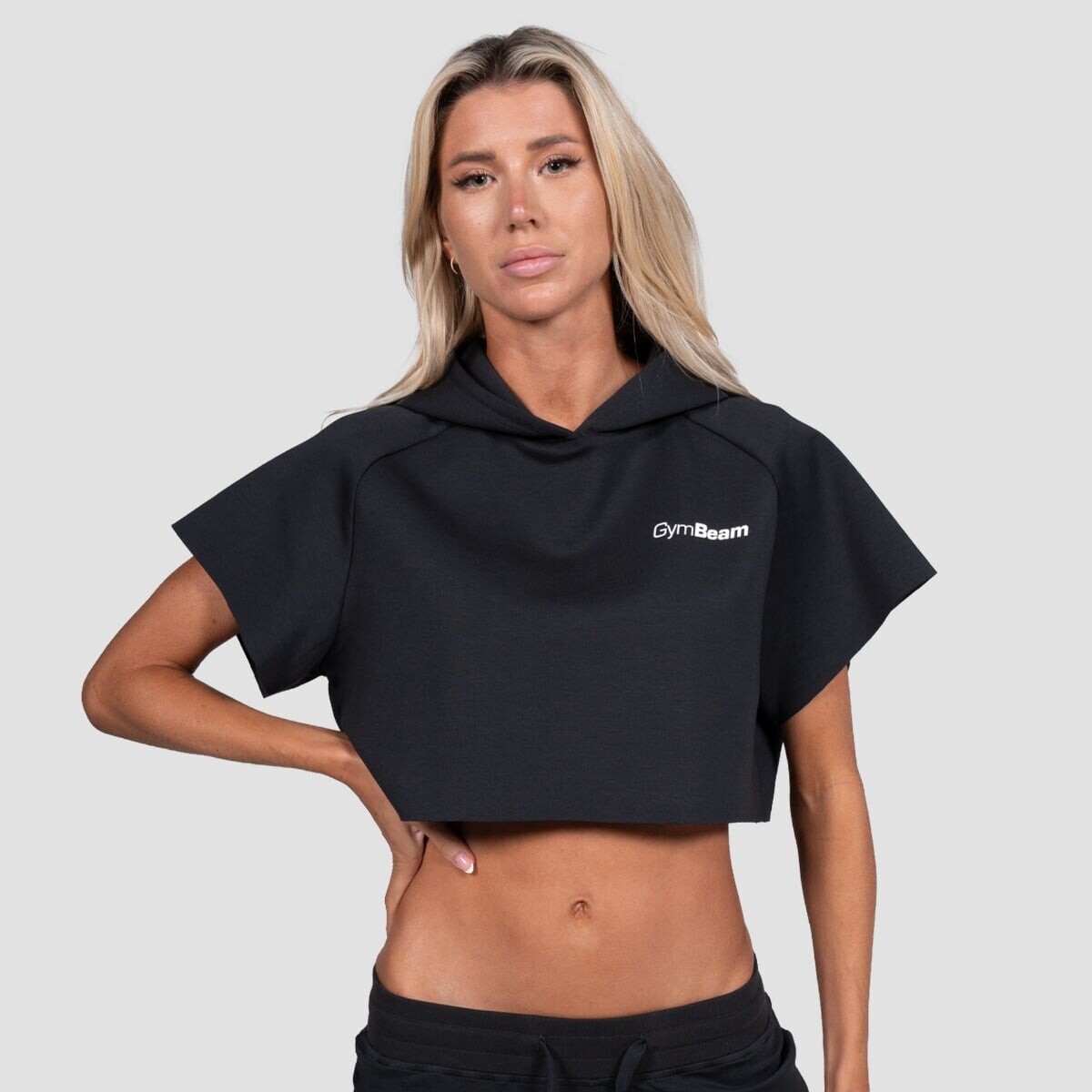 GymBeam Women‘s Relay Cropped Hoodie Black
