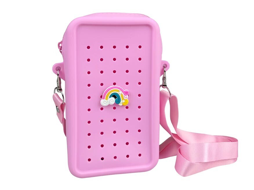 MFP 1042830 Gifty - Silikonová crossbody taštička růžová + 1 pin zdarma