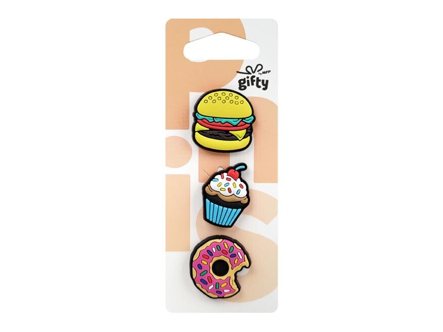 MFP 1042843 Gifty - Silikonová sada 3 pinů fast food