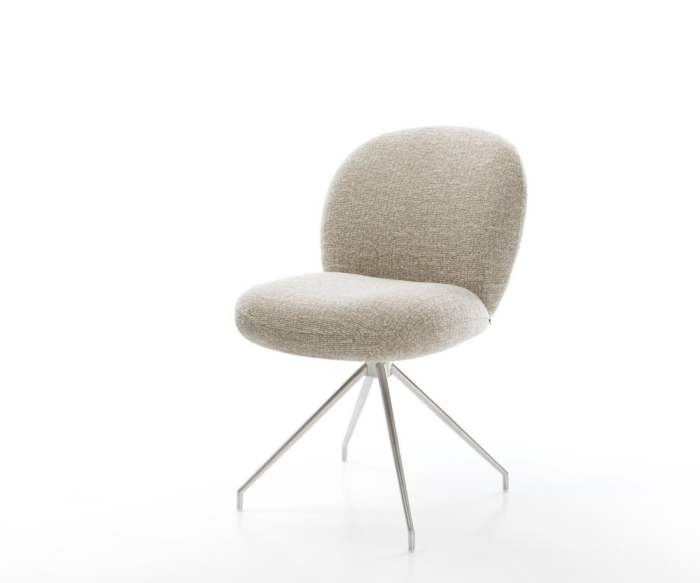 Jídelní židle Nube-Flex látka Měkký béžová křížová podnož zúžená