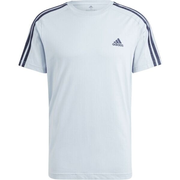 adidas ESSENTIALS SINGLE JERSEY 3-STRIPES Pánské triko, světle modrá, velikost XXL