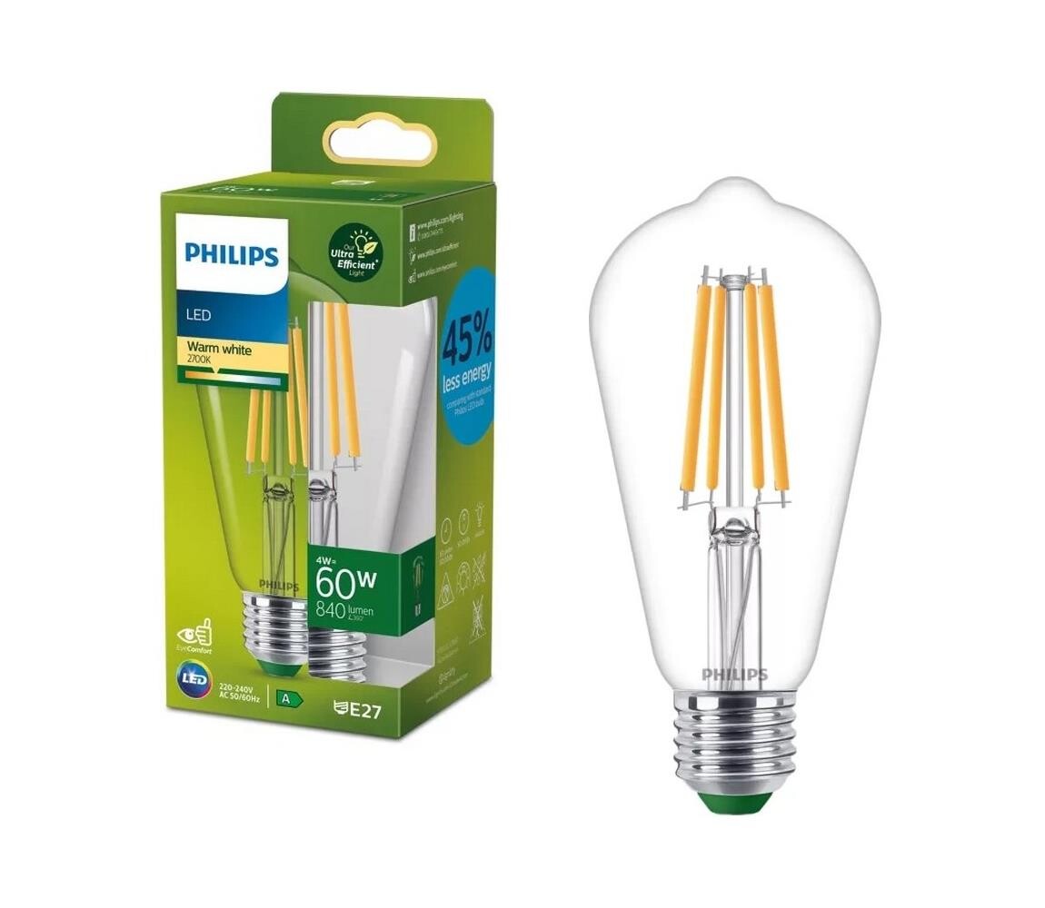 LED Žárovka ULTRAEFFICIENT VINTAGE Philips ST64 E27/4W/230V 2700K 8720169202689