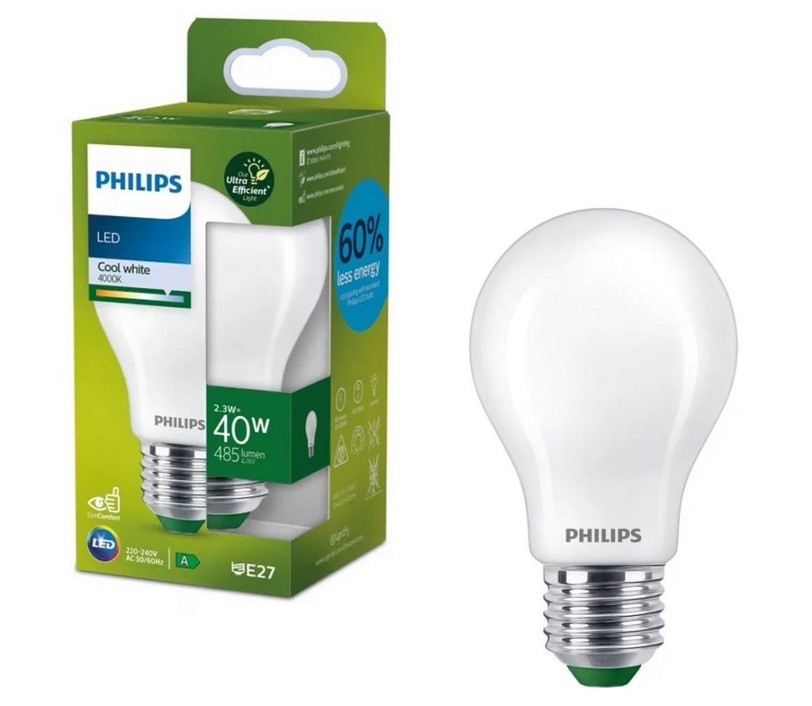LED Žárovka ULTRAEFFICIENT Philips A60 E27/2,3W/230V 4000K 8720169187610