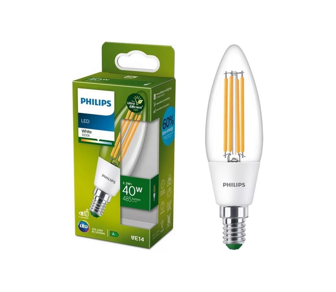 LED Žárovka ULTRAEFFICIENT VINTAGE Philips B35 E14/2,3W/230V 3000K 8719514435759