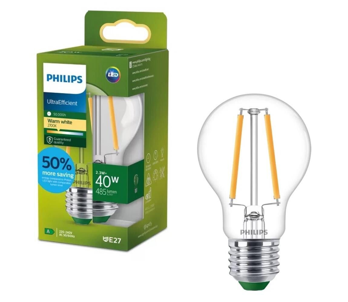 LED Žárovka ULTRAEFFICIENT VINTAGE Philips A60 E27/2,3W/230V 2700K 8720169187498