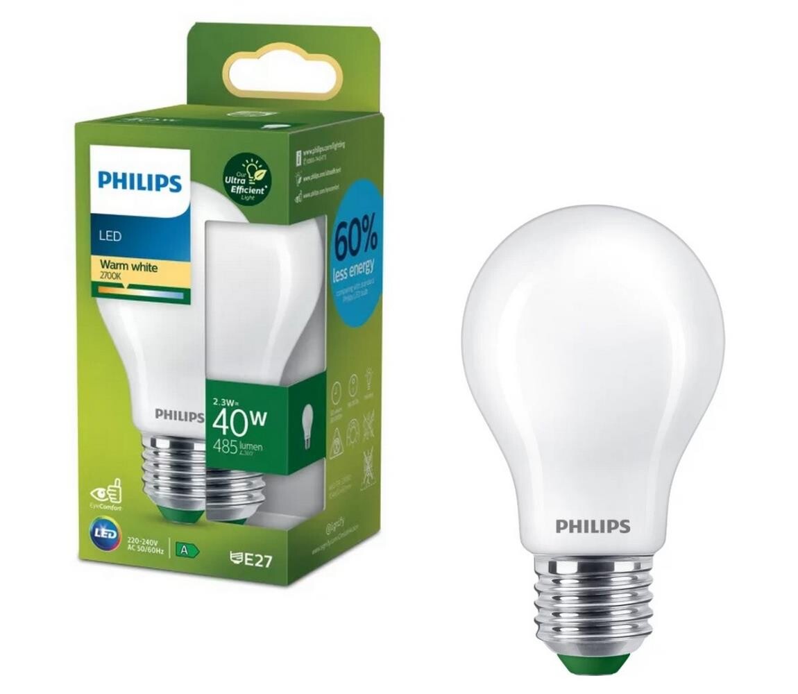 LED Žárovka ULTRAEFFICIENT Philips A60 E27/2,3W/230V 2700K 8720169187535