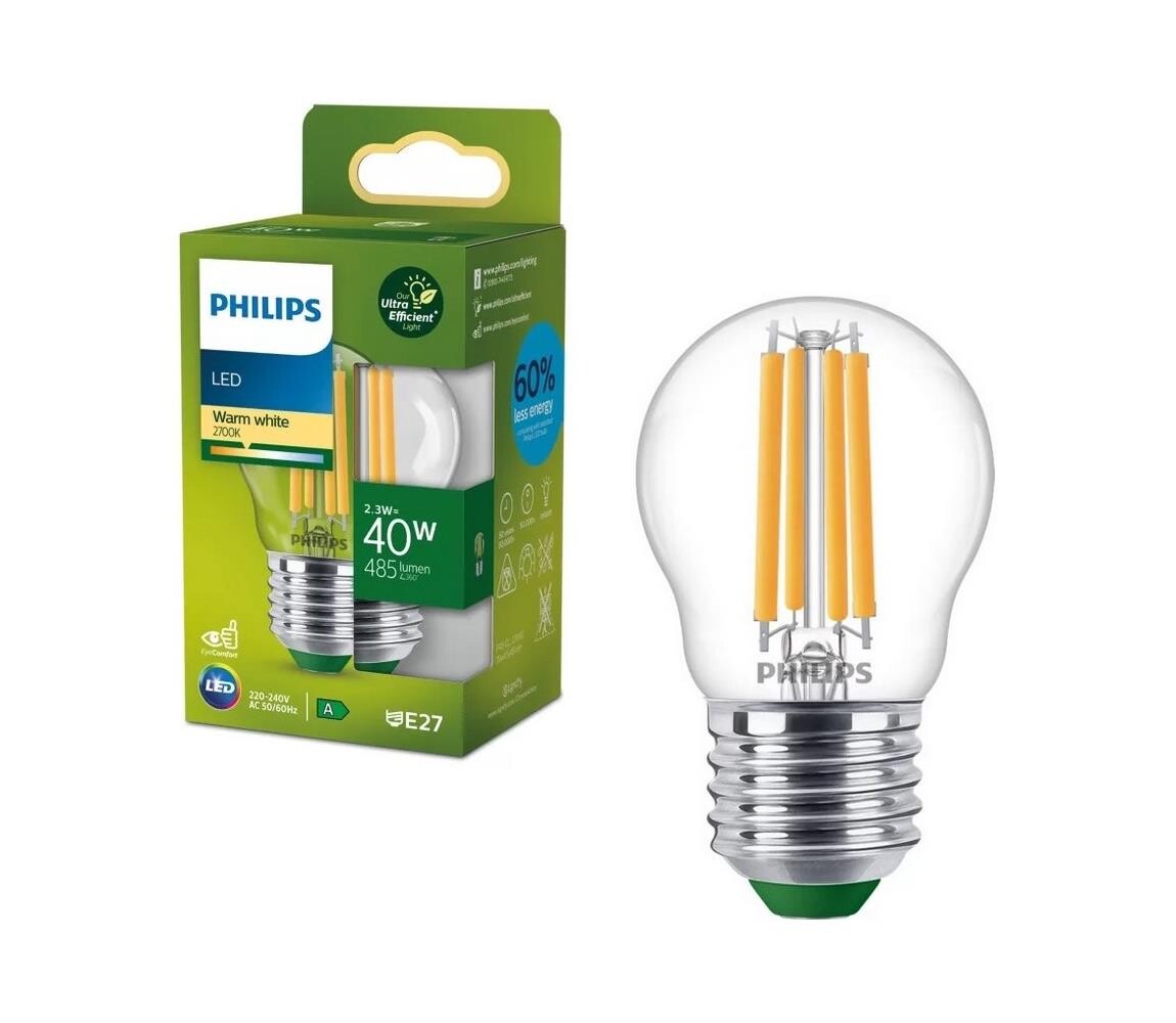 LED Žárovka ULTRAEFFICIENT VINTAGE Philips P45 E27/2,3W/230V 2700K 8720169188198