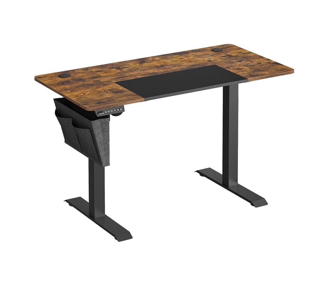 Výškově nastavitelný psací stůl SOLEA-X hnědá/černá LSD015X01V1