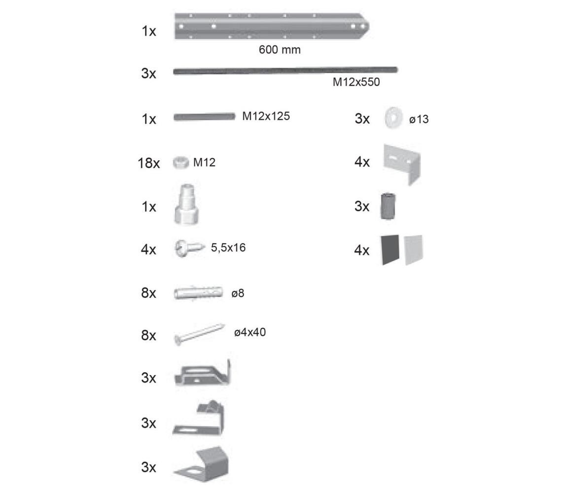 Ravak B23000100N - Sada pro uchycení panelů k vanám ROSA 67 ks B23000100N