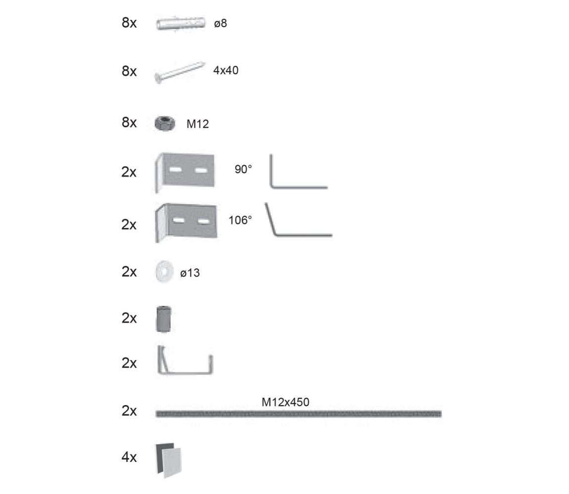 Ravak B28000000N - Sada pro uchycení panelů k vanám AVOCADO 40 ks B28000000N