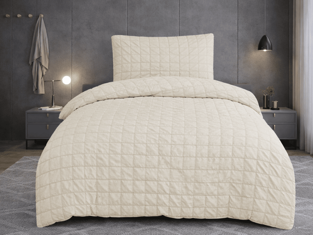 Jahu Krepové povlečení 140x200 + 70x90 cm - Naomi béžová