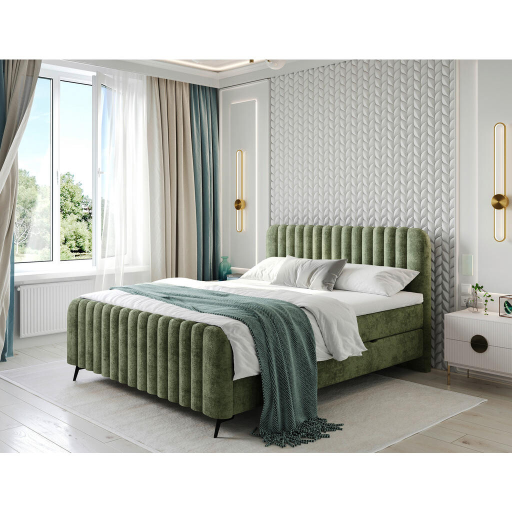 MID.YOU AMERICKÁ POSTEL, 200/200 cm, zelená