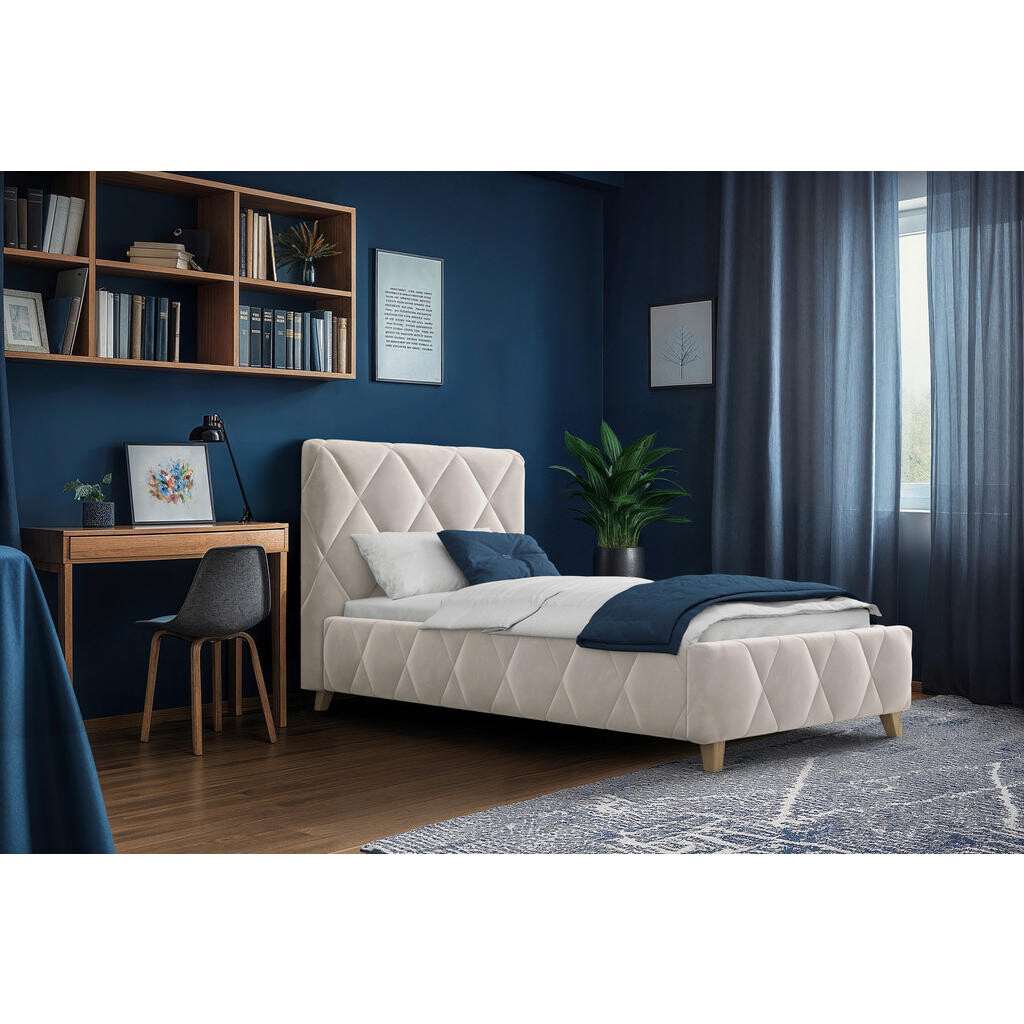 MID.YOU ČALOUNĚNÁ POSTEL, 100/200 cm, krémová