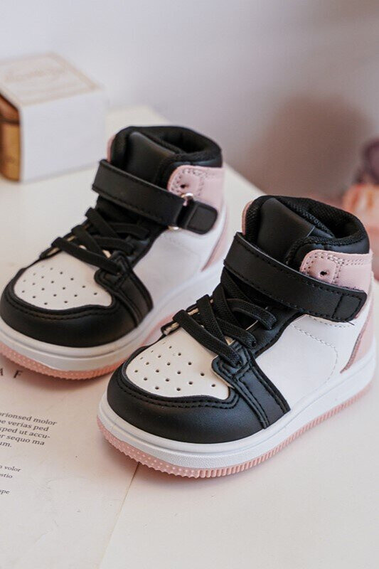 Dětské vysoké tenisky bílo-růžové