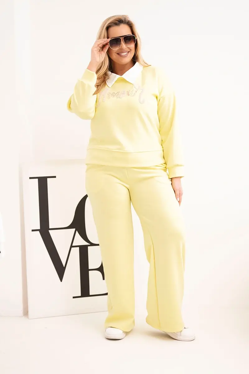 Kesi dámská souprava máslová Plus Size