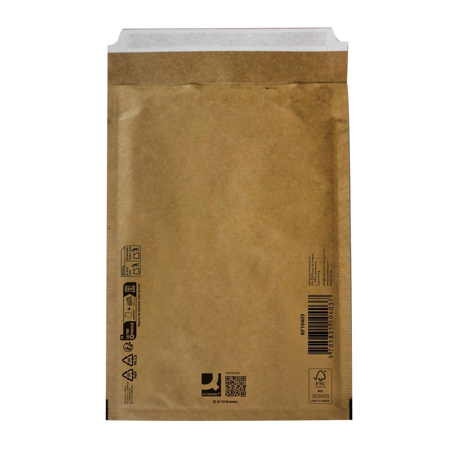 Bublinkové obálky Q-Connect - D/4, 200 x 275 mm, hnědé, 10 ks