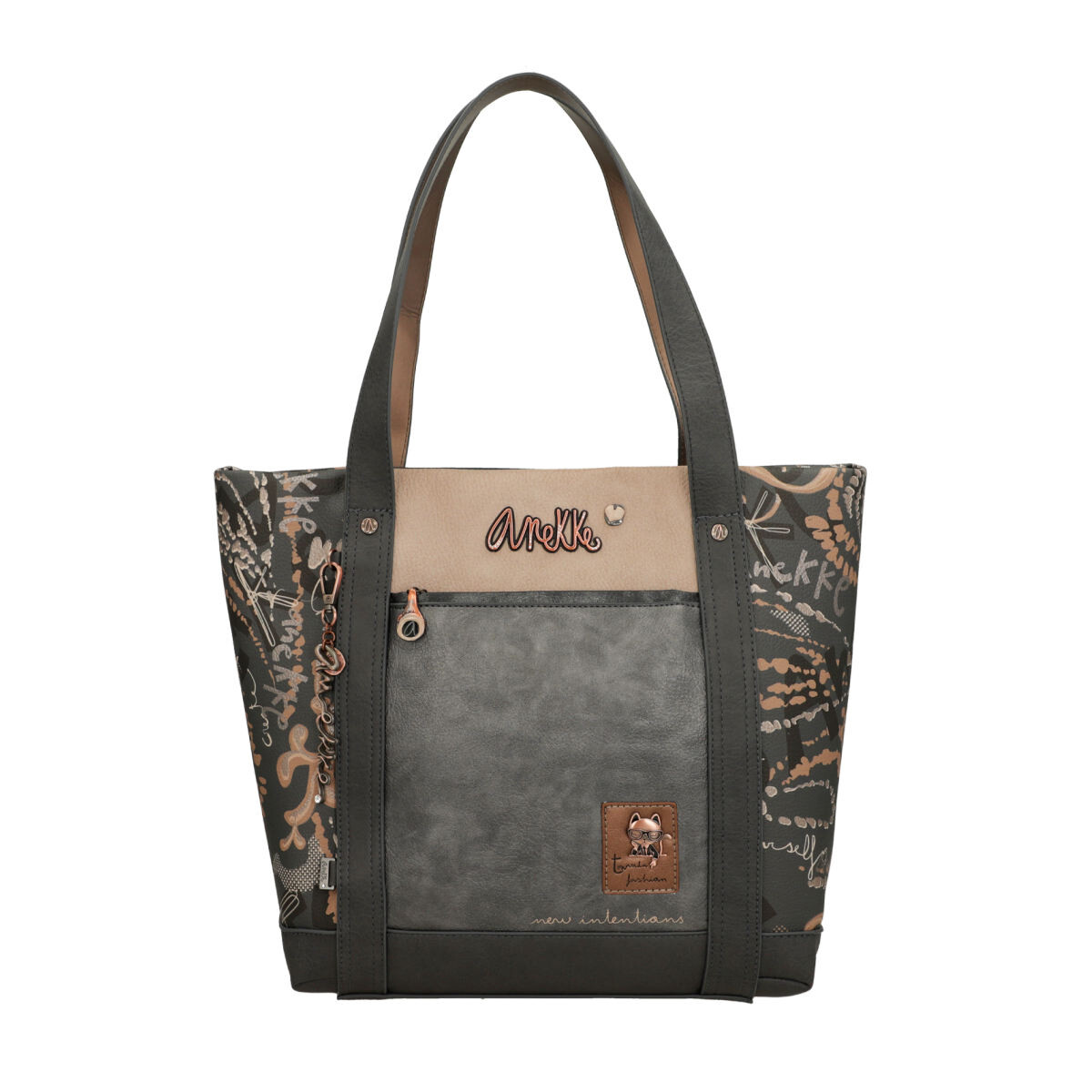 Anekke dámská stylová kabelka přes rameno - šedo béžová - One size