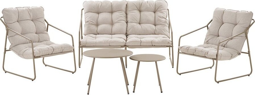 Béžový čalouněný zahradní lounge set pro 4 Nilo – House Nordic