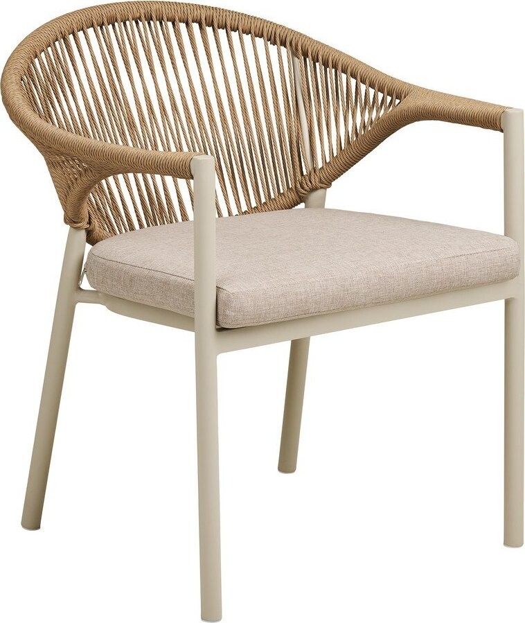 Béžová kovová/polstrovaná zahradní židle Abela – House Nordic