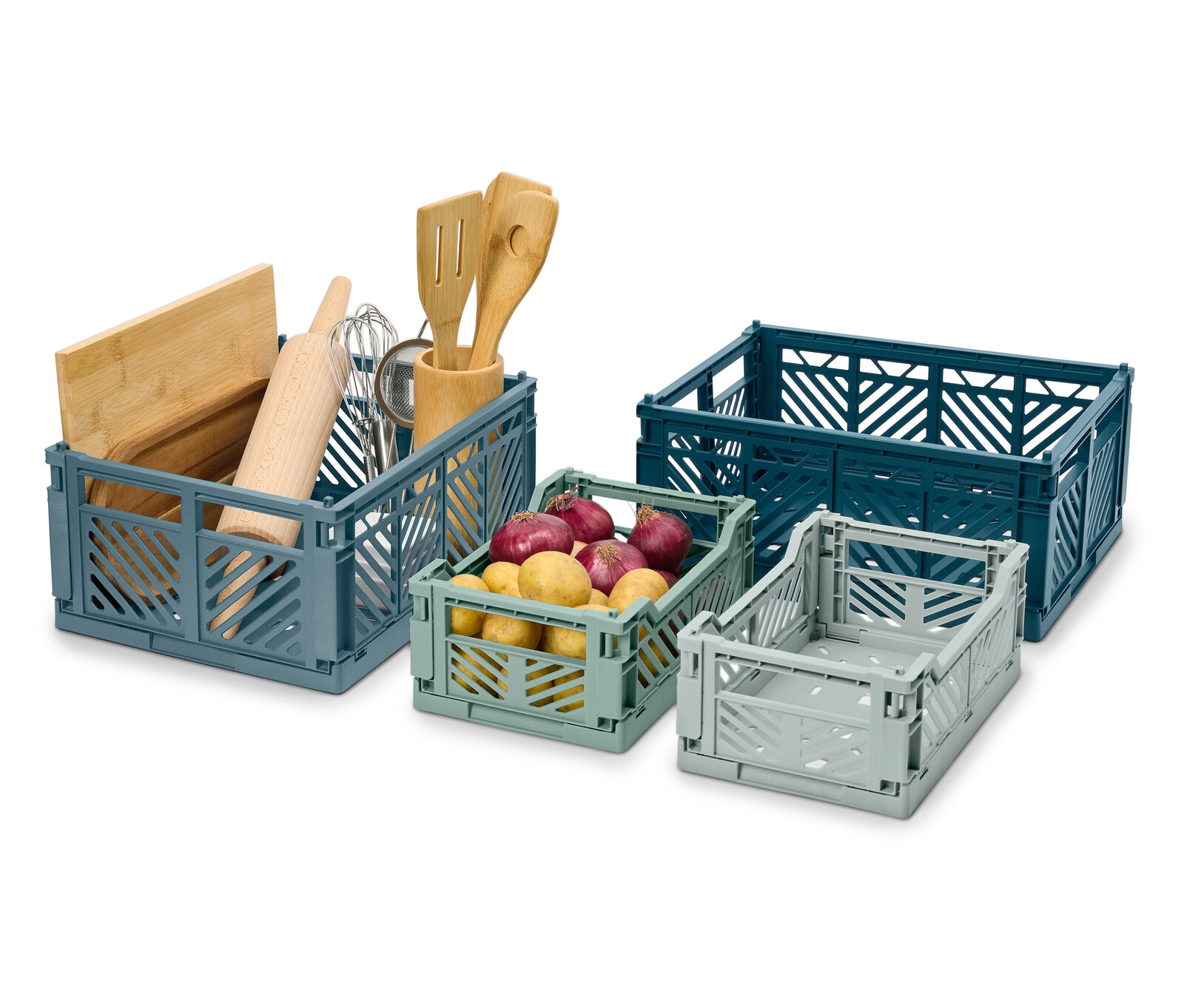 Tchibo - Skládací úložné boxy - barva: modrá