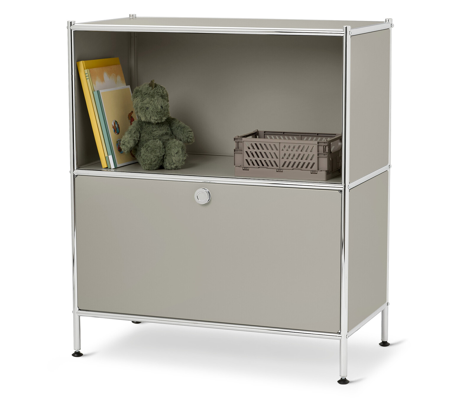 Tchibo - Kovová odkládací skříňka »Cn3 Kids« se zásuvkou - barva: šedá
