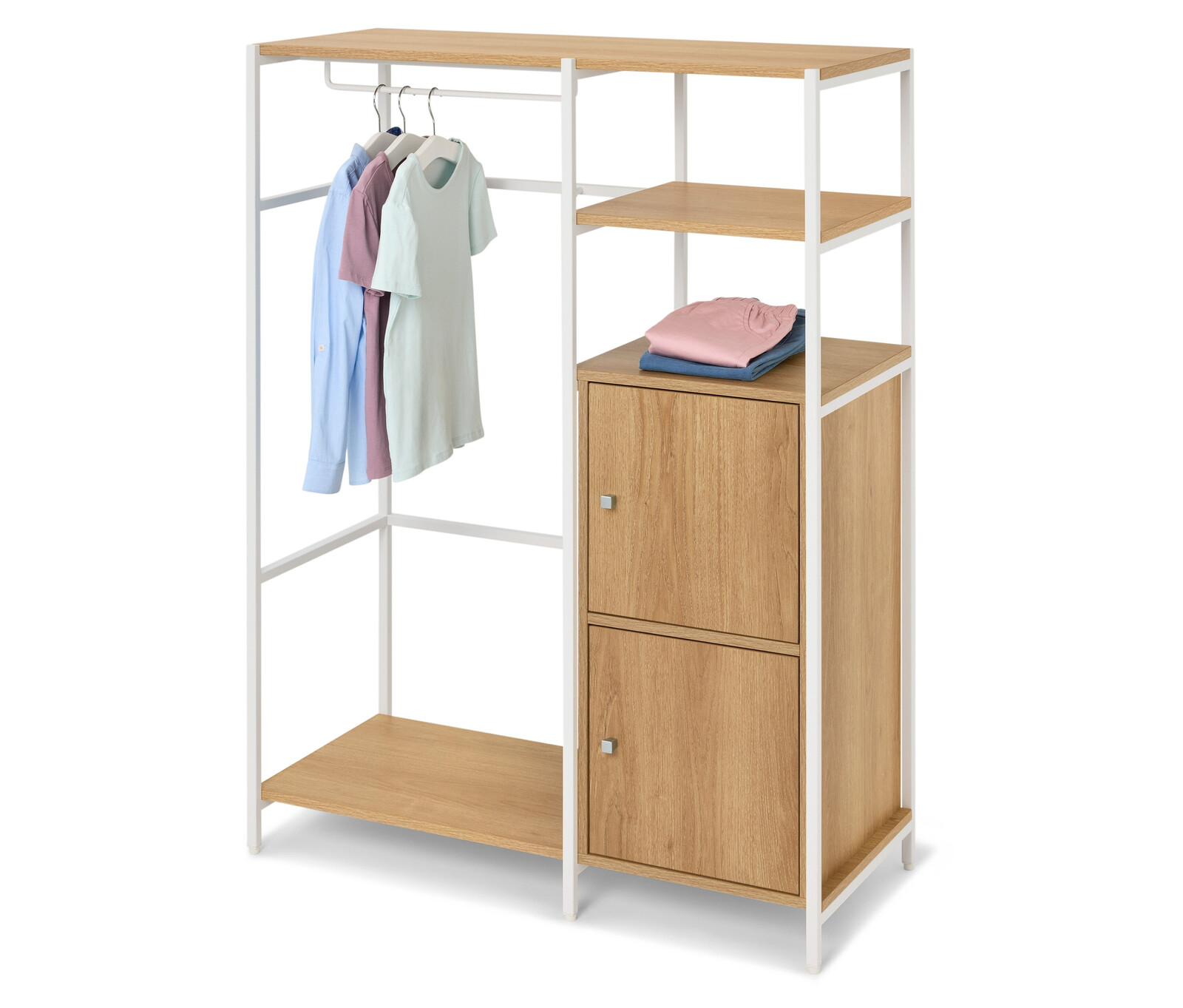 Tchibo - Dětská šatní skříň »Grade« s dvířky a šatní tyčí - barva: bílá
