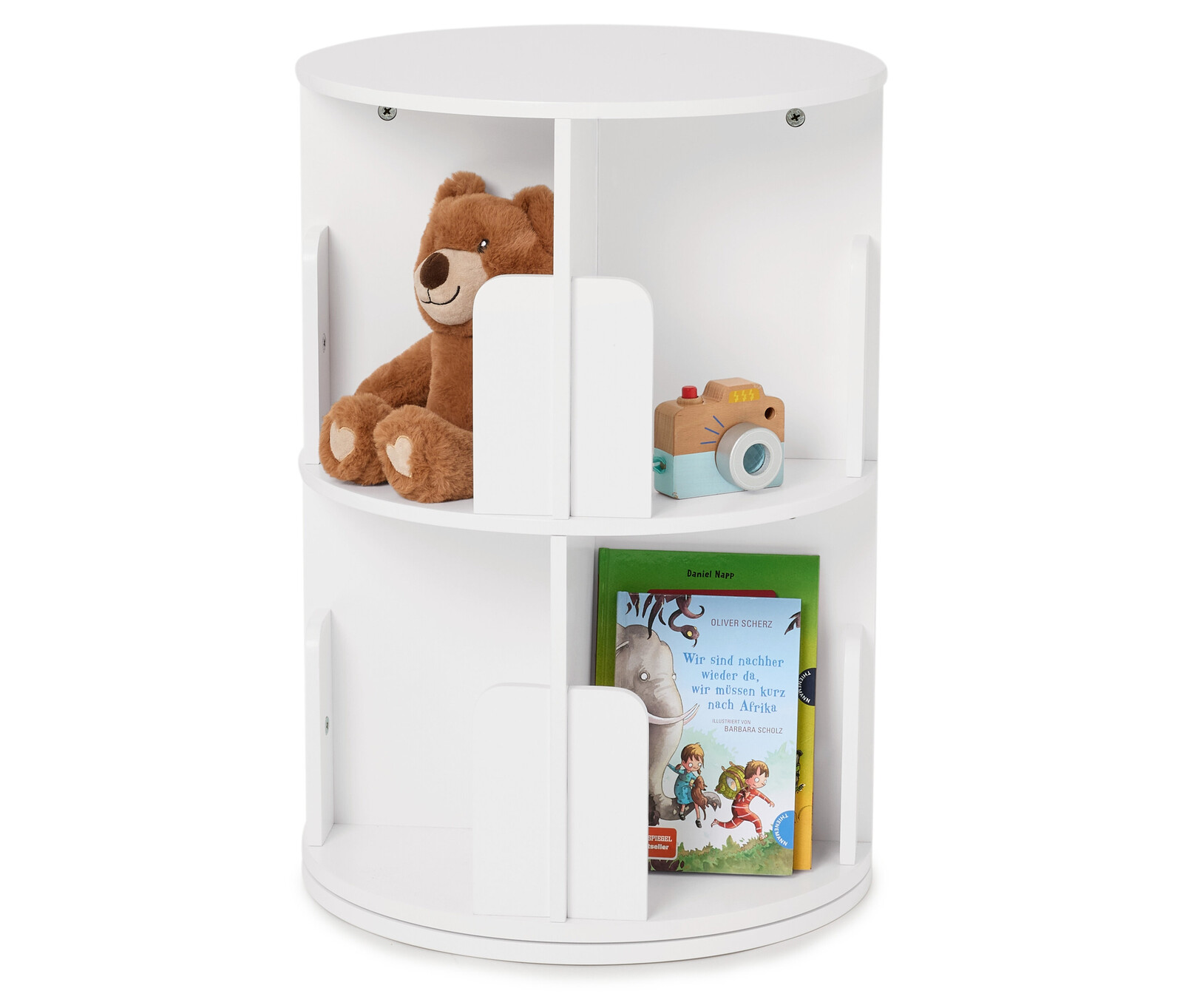 Tchibo - Otočný regál na knihy se 2 úrovněmi - barva: bílá