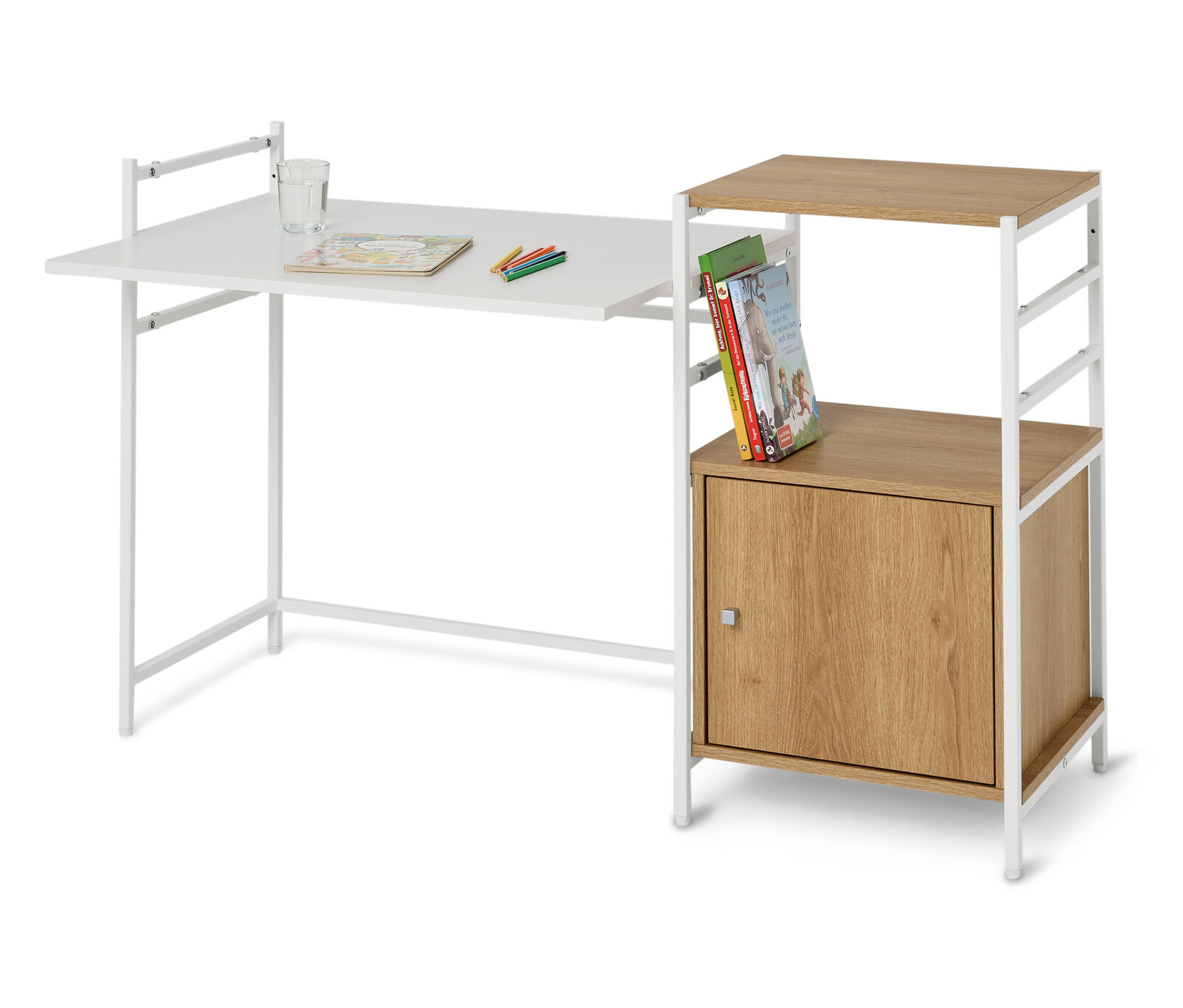 Tchibo - Dětský psací stůl »Grade« s nastavitelnou výškou - barva: bílá