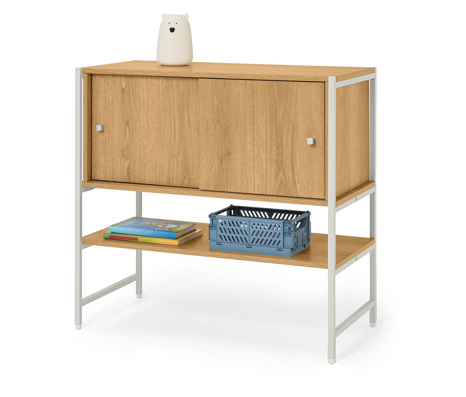 Tchibo - Dětská odkládací skříňka »Grade« s posuvnými dvířky - barva: bílá