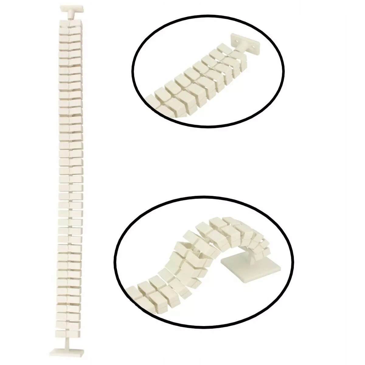 Organizér na kabely Hakner vertikální páteř nastavitelný 790 mm bílý