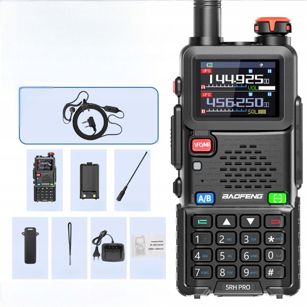 Vysílačka vysílačka Baofeng UV-5RH Pro 10W Radiotelefon Skener Fm rádio Vhf Uhf