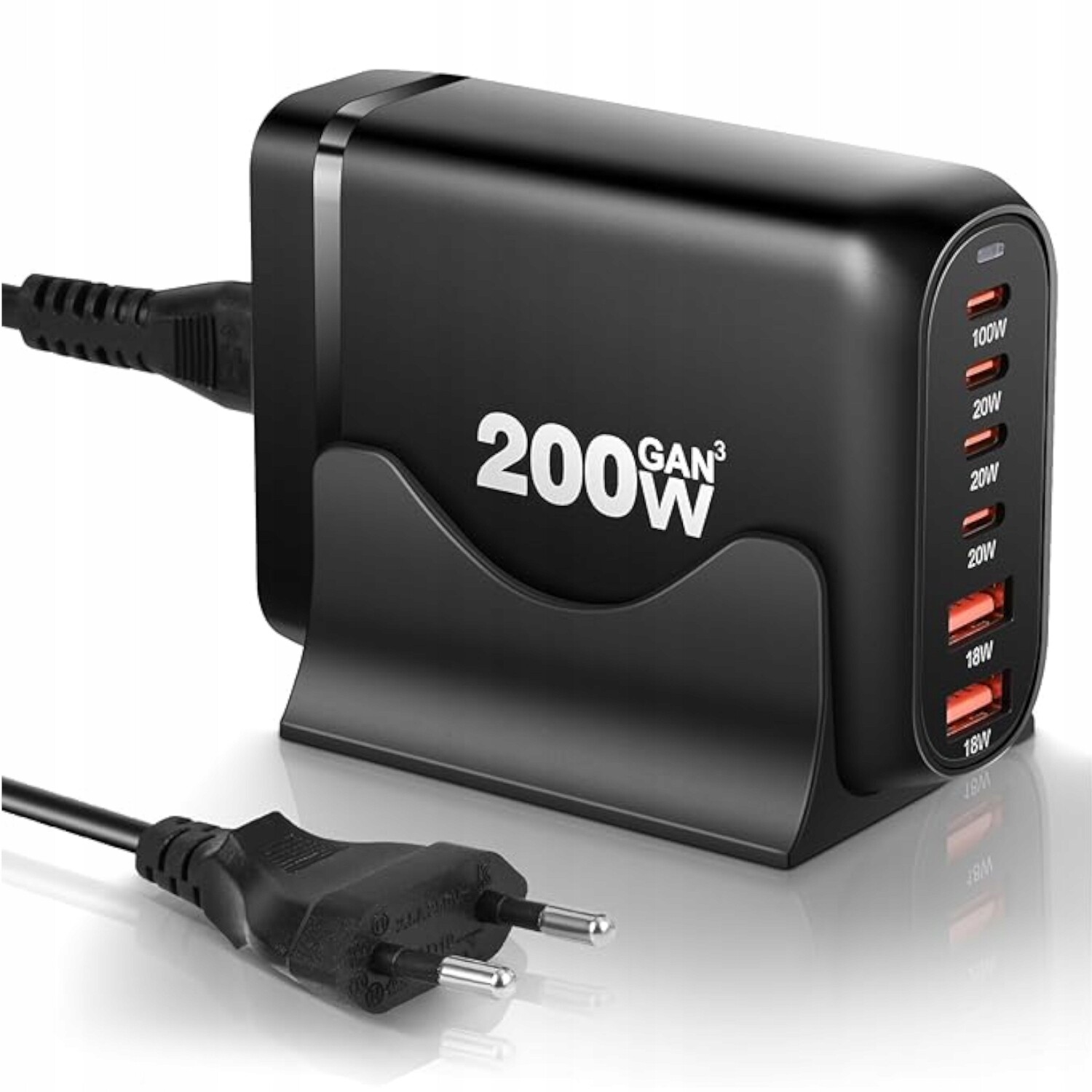 Síťová Nabíječka 200W GaN Qc Usb Rychlé Nabíjení Mnoha Zařízení
