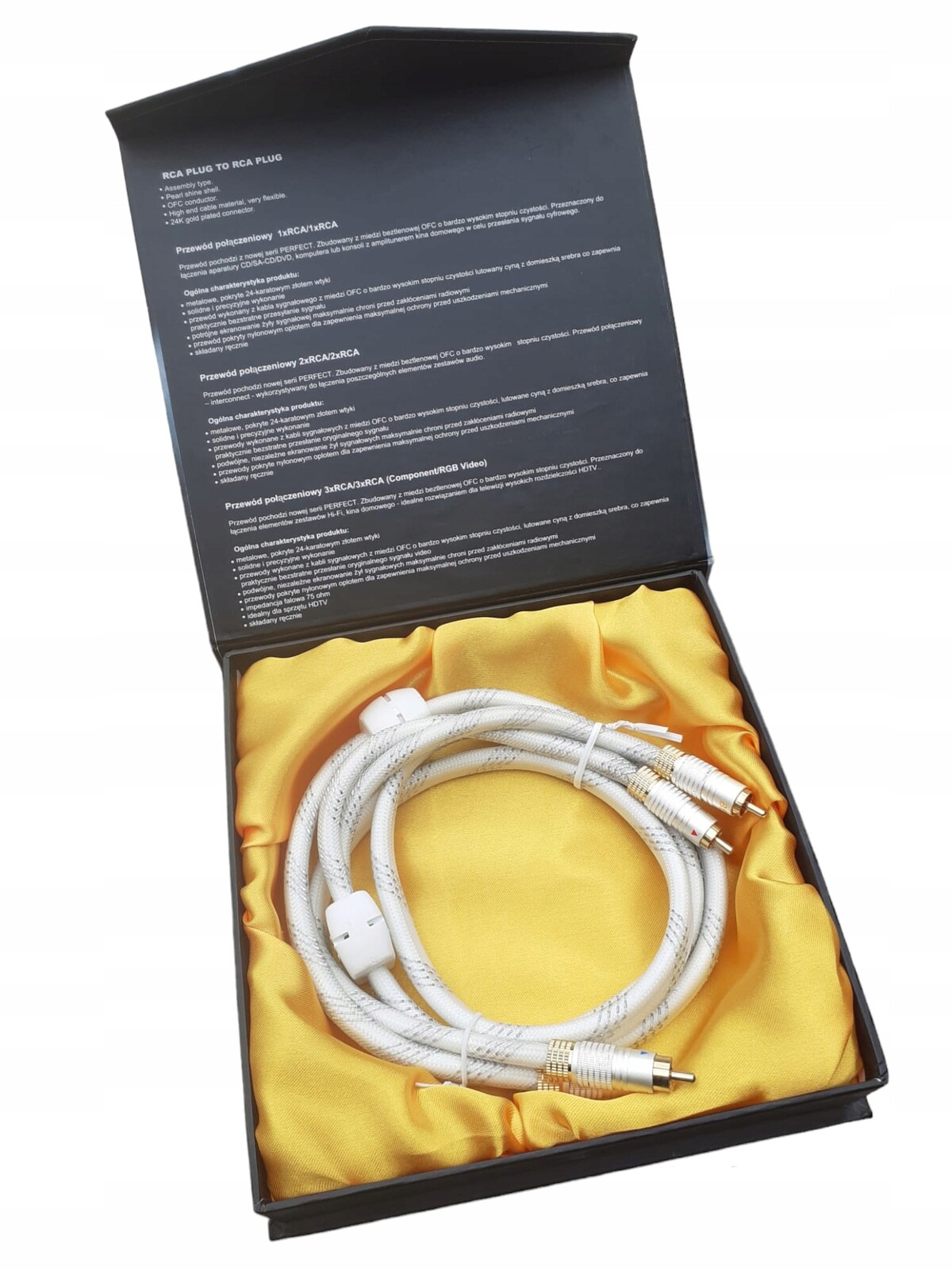 Přípojka 2 Zástrčka Rca Na 2 Zástrčka Rca Perfektní Begli Zlatá Vysoká Kvalita 1,5 M