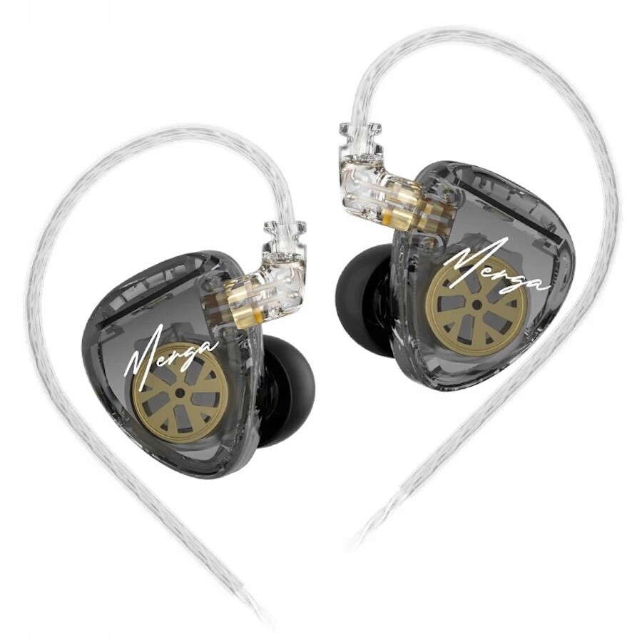 Kz Merga dynamická HiFi sluchátka do uší, stříbrná
