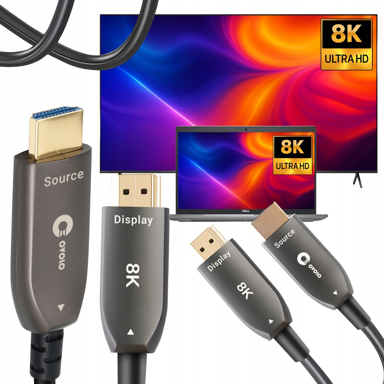 Kabel Hdmi 2.1 Aoc 15 m 8K pro PS5 Xbox Series X PS4 optický 4K 120Hz