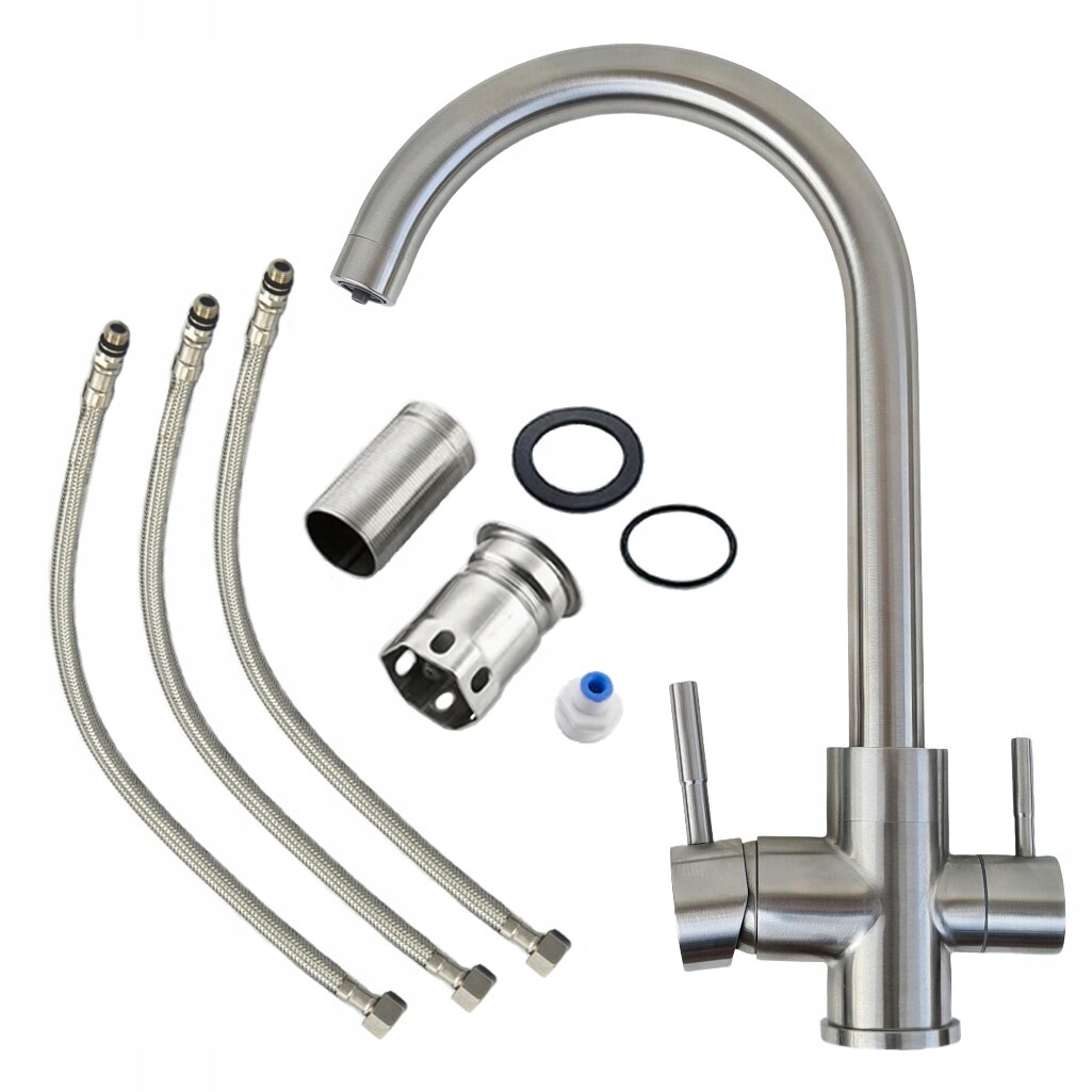 Kohoutková Baterie S Třícestným Filtrem Vody Nerezová Ocel