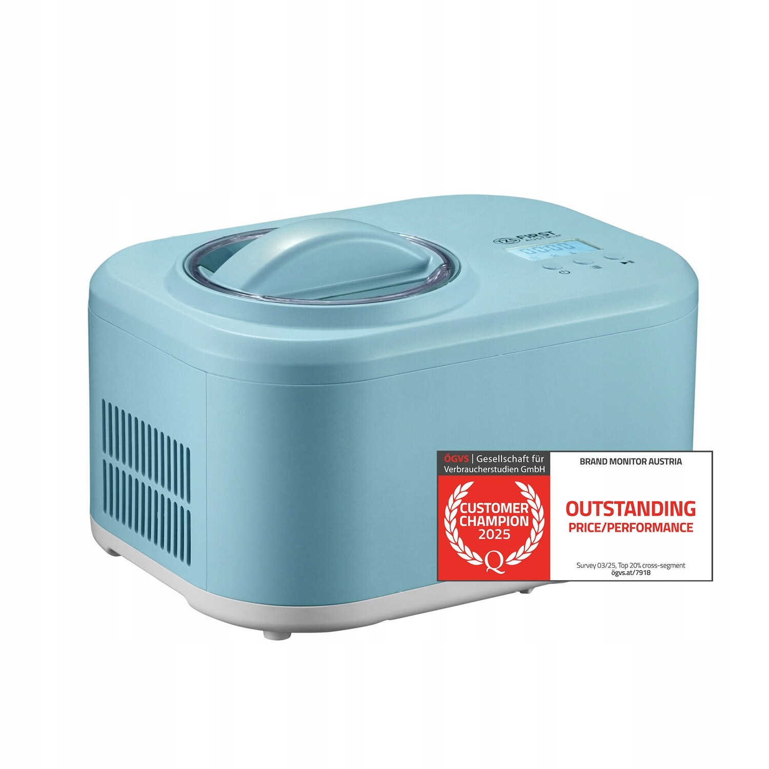 Stroj na zmrzlinu automatický zmrzlinovač 1 l tichý provoz chlazení po cyklu