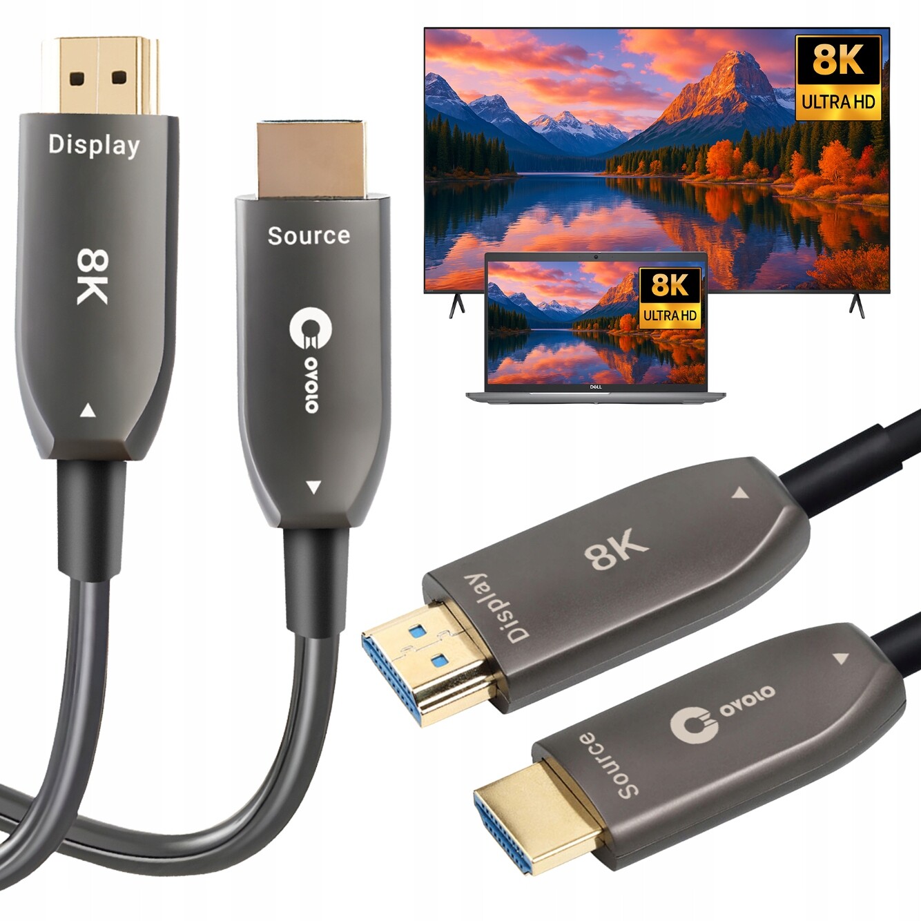 Hdmi optický kabel Aoc Premium 10 m eARC Dolby Atmos 8K Domácí Kino 3D