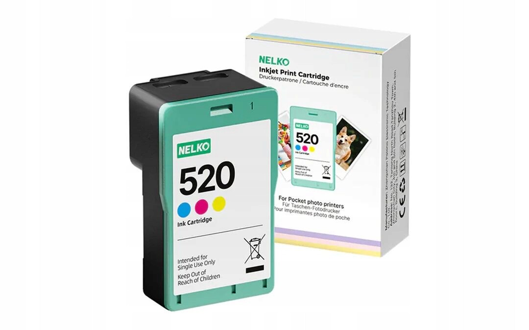 Náplň Inkoust Kartridž Barva na Výtisk 100 fotografií do tiskárny Nelko PP03 PP01