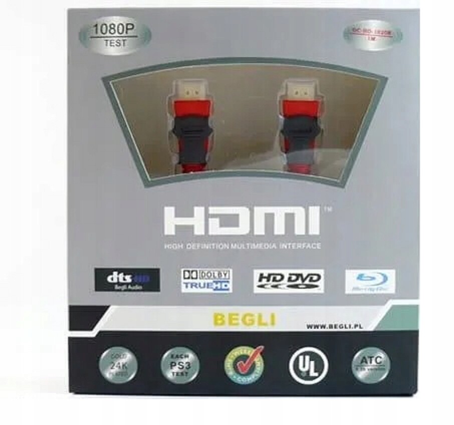 Kabel 4M Begli Gold GC-HD-1020R Vysoce Kvalitní 1080P Opletený