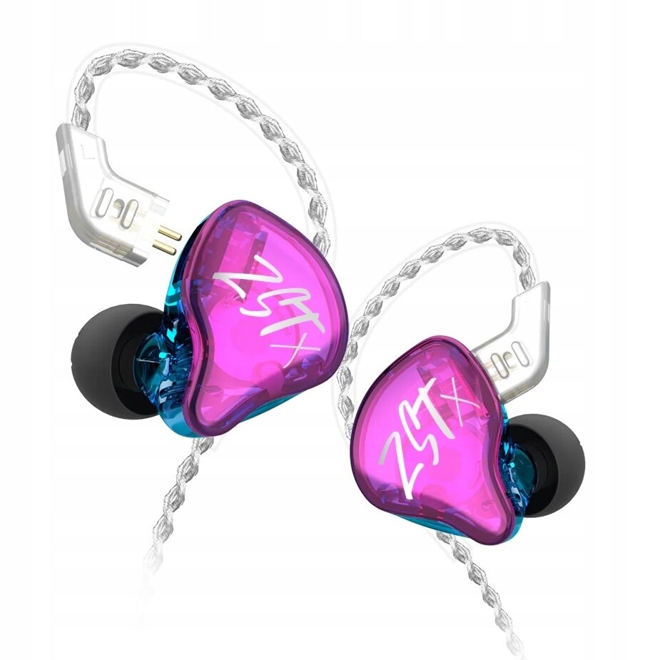 Kz Zst X hybridní HiFi sluchátka do uší, barevná